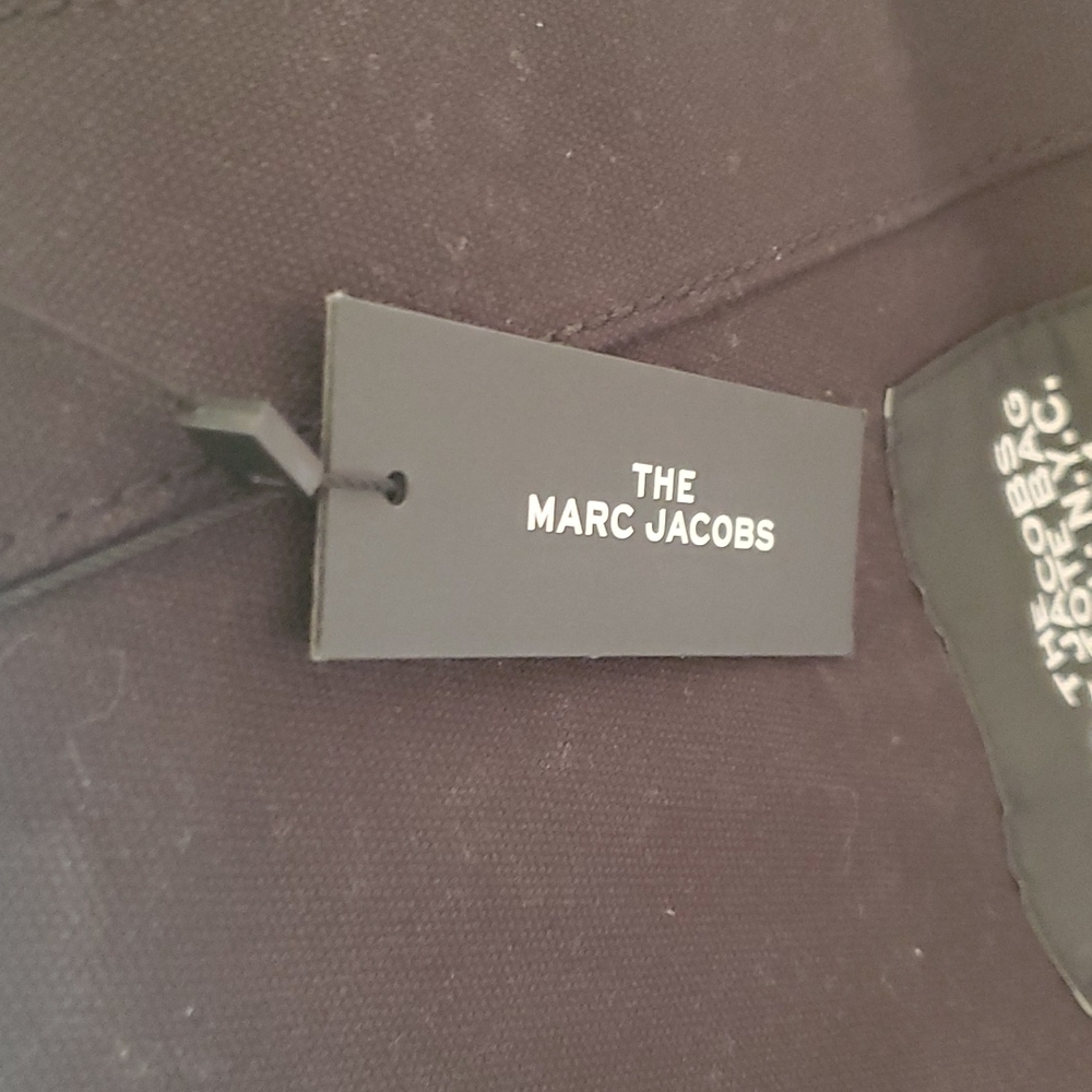Marc jacobs hp 2026 navy blue  cotton  logo tote bagged  warranty taile large - Picture 7 of 11